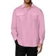 thumbnail image 1 of pstuiky manga larga para hombre, Camisa de manga larga con cuello para hombre y bolsillos de trabajo, informal, con botones, manga larga Tops de talla grande para hombre xxl, 1 of 4