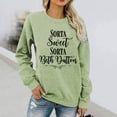 thumbnail image 2 of Sudadera informal de manga larga verde oliva con cuello redondo, estampado de letras y corte holgado, talla L, 2 of 5