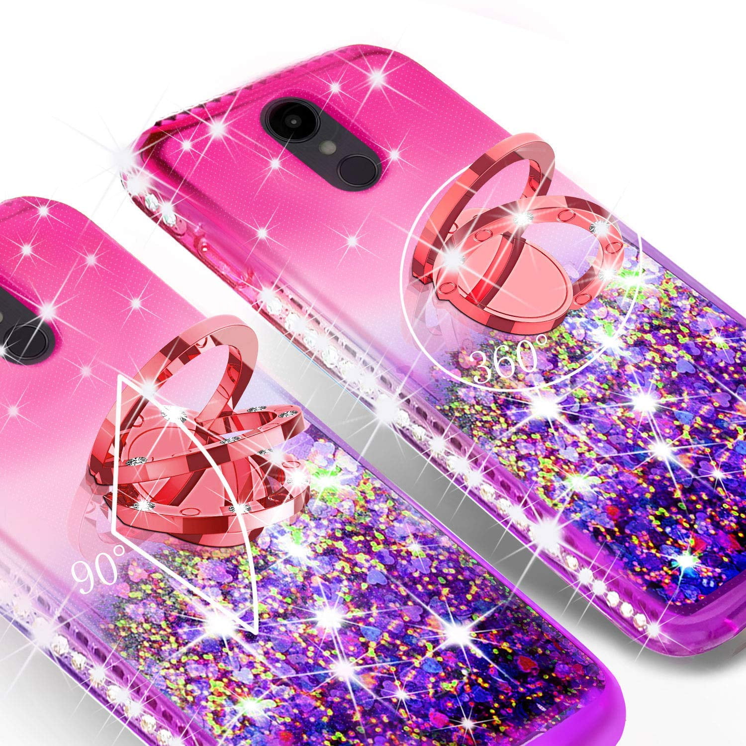 LG G7 ThinQ Case ,Glitter Cute Phone Case Girls with Kickstand, Bling