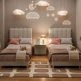 thumbnail image 3 of Upholstered Twin-XL Bed Frame for Girls/Boys, Cute Boucle Platform Bed with Wave Headboard, No Box Spring Needed, Wooden Slats, Noise Free, White, 3 of 7