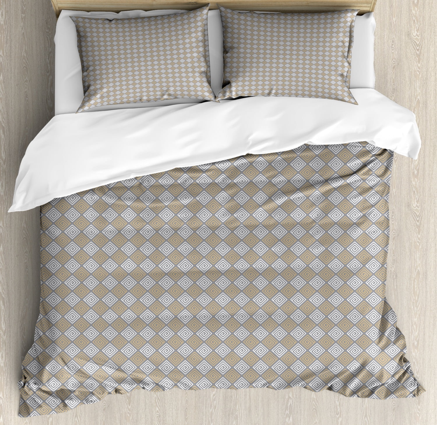 Neutral Color Duvet Cover Set, Geometric Modern ...