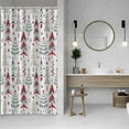thumbnail image 2 of Christmas Decor Waffle Shower Curtain for Bathroom 36x72inches Christmas Trees Stall RV Shower Curtain Set with Hooks Red Green X-mas Trees Waterproof Fabric Shower Curtains, 2 of 6