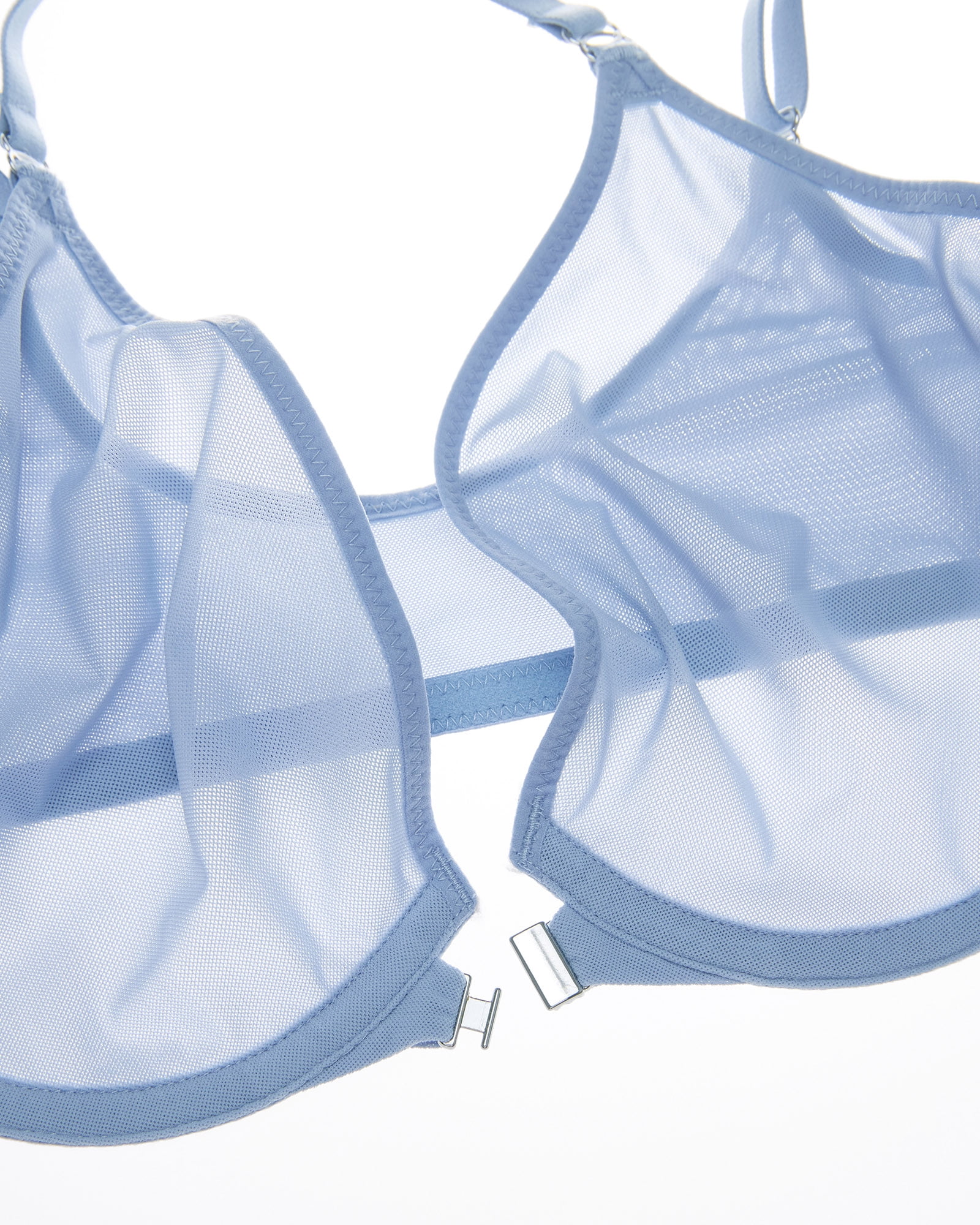 Women's Cosnufy Sheer Front Closure Bra Demi Sexy Seamless Unlined Mesh Underwire Bra