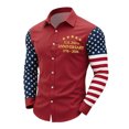 thumbnail image 4 of IWRICH Us Independence Day Long Sleeve Shirts for Men American Flag Polo Shirts Printed Casual Fashion Tees 01-Red XXXL, 4 of 4
