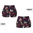 thumbnail image 5 of Lsque Roses Skulls Pattern High Waisted Biker Shorts for Women-Tummy Control Fitness Athletic Workout Running Yoga Gym Shorts,Moisture-Wicking-XX-Large, 5 of 9