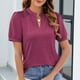 thumbnail image 5 of Blusas para las Mujeres Casual Manga Corta V-Cuello Suéter Color Sólido, Moda Poliéster/Spandex para el Hogar Y Diario, 5 of 8