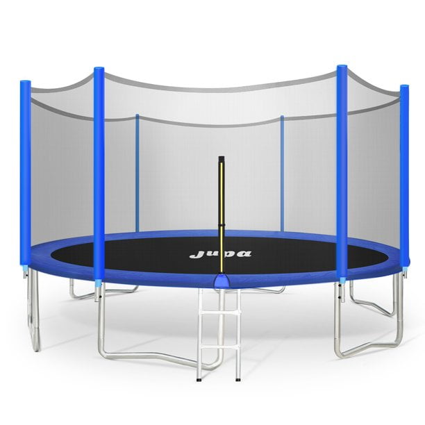CaiJi Recreational Trampolines,Kids Trampoline,Trampoline Safety Enclosure Net Combo Bounce Jump for Kids Outdoor,8FT/10FT/12 FT,with Safety Enclosure Net & Spring Pad US Stock 