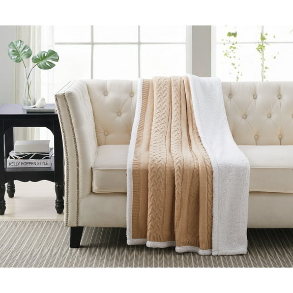 Atri Sweater/Sherpa Throw Tan