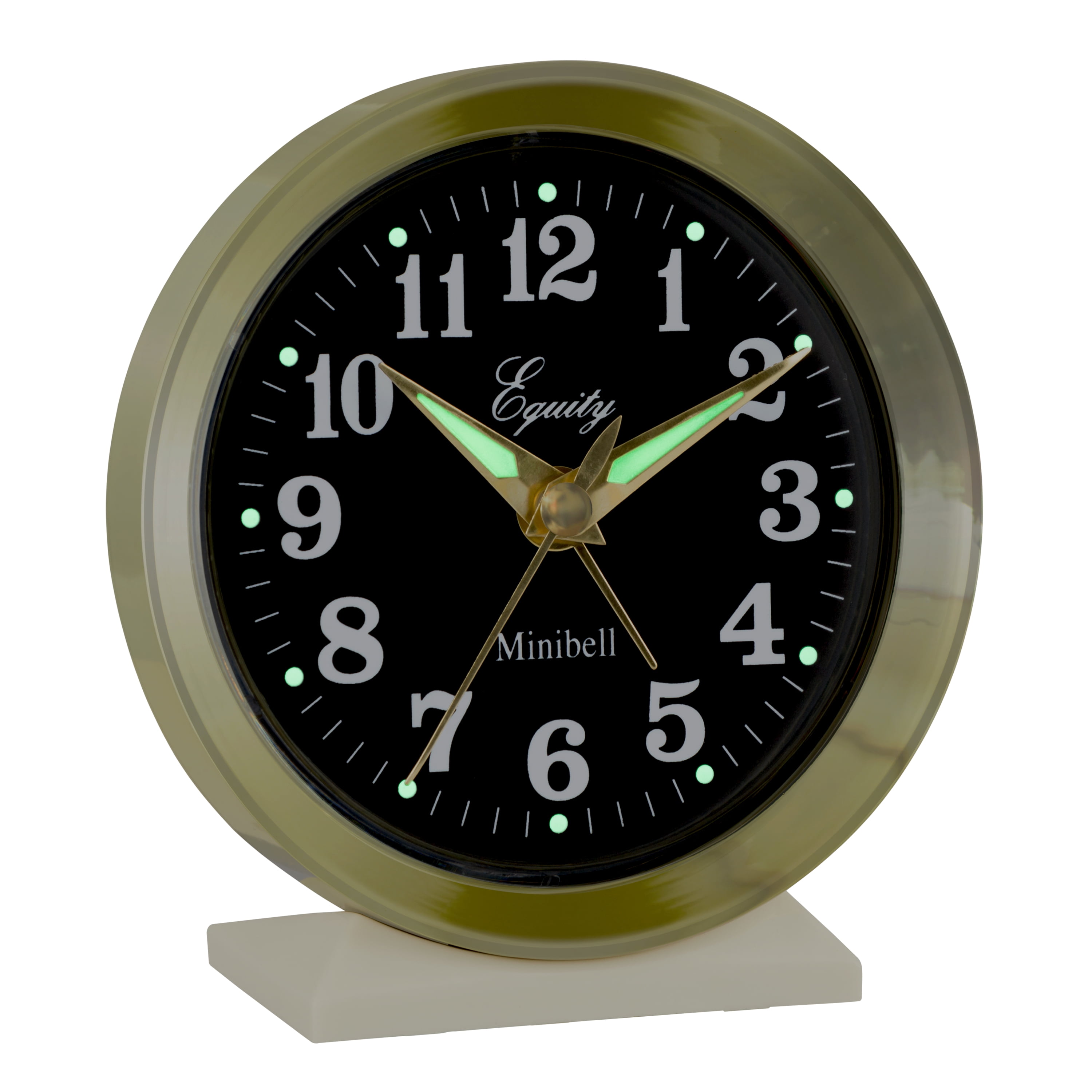 Equity Brass-finished Metal Analog Keywind Alarm Clock, 12020