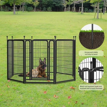 ZephyPaws Dog Playpen,8 Panels 40in Dog Pen,Large Heavy Duty Exercise Fence for Indoor Outdoor,Black