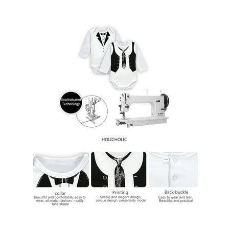 

BSDHBS Toddler Summer Outfits for Boys 2Pcs Baby Boy Gentleman Bodysuits White Long Sleeve Baby Spring Autumn Overalls