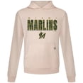 thumbnail image 2 of Men's Levelwear  Khaki Miami Marlins Relay Protect Pullover Hoodie, 2 of 3