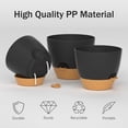 thumbnail image 6 of FIASON 3 Pack 8/9/10 Inch Black Grey Self-Watering Plant Pots, Plastic Planters with Watering Lip, Drainage Holes and Removable Saucer for Indoor Outdoor Plants, 6 of 10