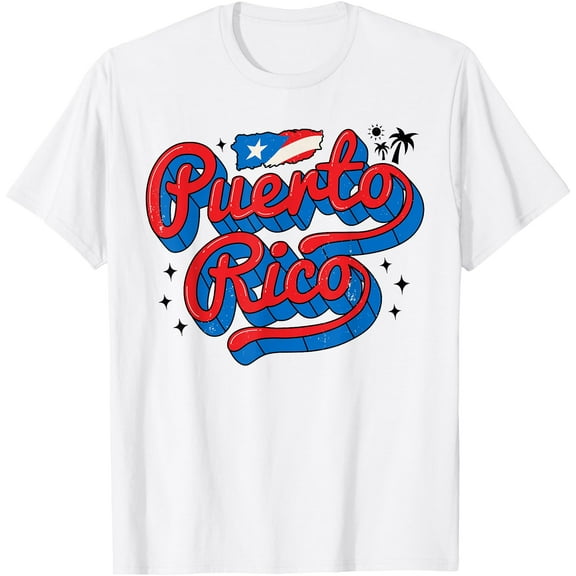 Puerto Rico Flag Hispanic Heritage Month Boricua Rican Retro T-Shirt Shirts