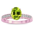 thumbnail image 3 of Star K � Oval 8x6 Genuine Peridot Channel Set Engagement Promise Ring, 3 of 9