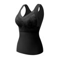 thumbnail image 4 of Soyumi Women's Sleeveless Tank Tops, Square Neck Slim Fit Camisole Warm Base Layer Underwear Vest Cotton Camisole Sleeveless Undershirt, Black, 4 of 4