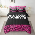 thumbnail image 2 of Erosebridal Cheetah Print Bedding Sets Twin Size, Hot Pink Comforter Sets with Sheets, Farmhouse Animal Decor, Reversible 7 Pieces, 2 of 5