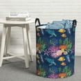 thumbnail image 6 of Rateoe Undersea Animals Pattern Round Laundry Hamper Basket, Tall Hamper Basket for Blanket Storage, Nursery Clothes Hamper for Laundry in Bedroom and College Dorm-Medium, 6 of 6