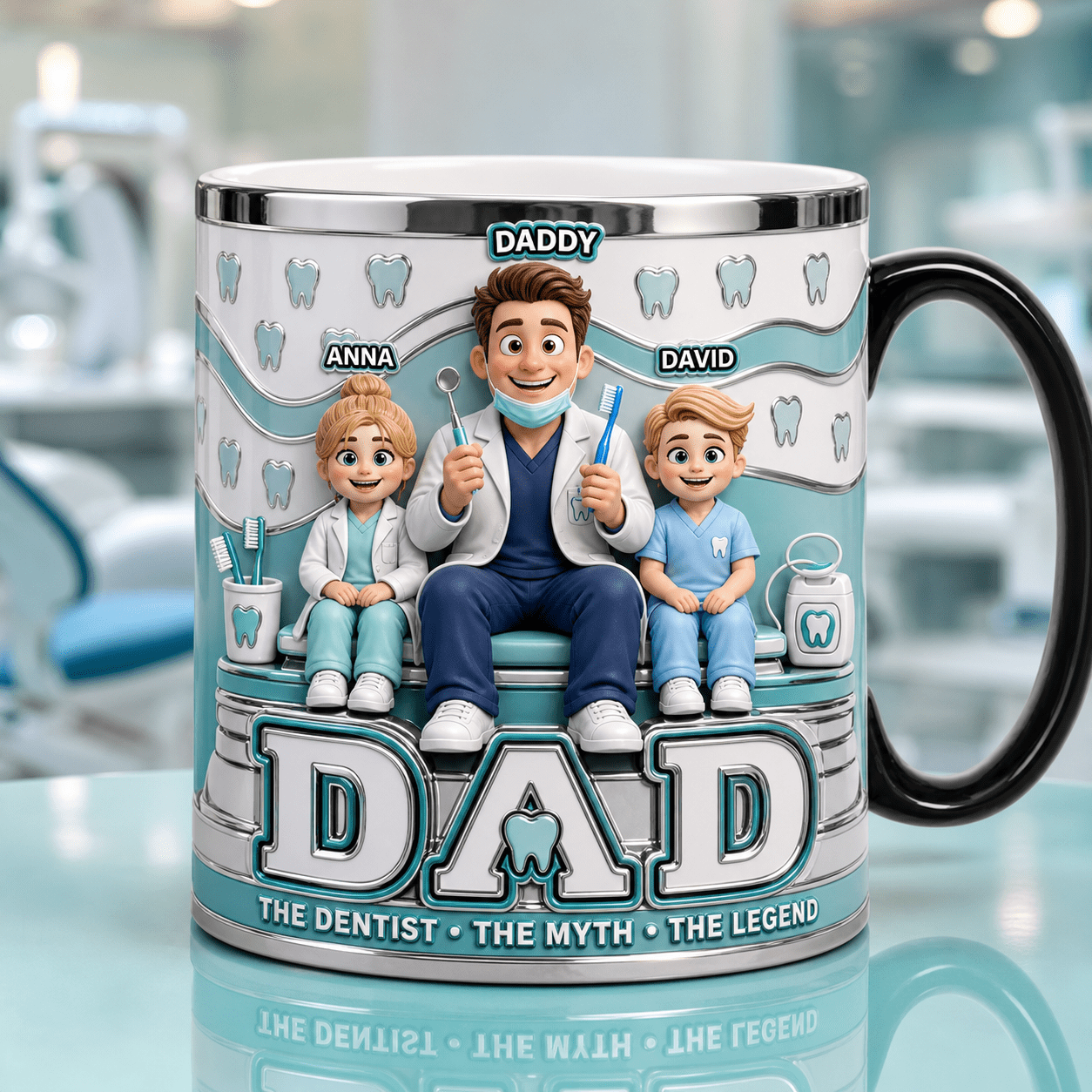 Dentist Dad Mug Ceramic Mug Daddy Dentist Gift for Father’s Day Birthday or Dental Office