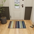 thumbnail image 2 of Ottomanson Striped Indoor Doormat 2'3" x 3' - Non Slip Low Pile Area Rug for Entryway, Multicolor, 2 of 11