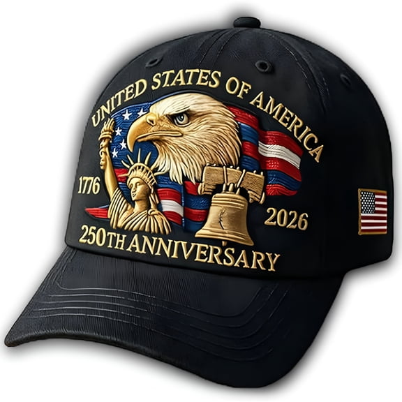TELOLY Eagle & Liberty – United States 250Th Anniversary Hat, Adjustable Patriotic Baseball Cap with Bald Eagle for Veterans