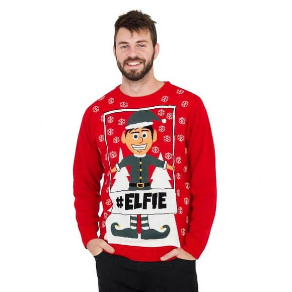 #Elfie Hashtag Sweater Men's Ugly Christmas Sweater