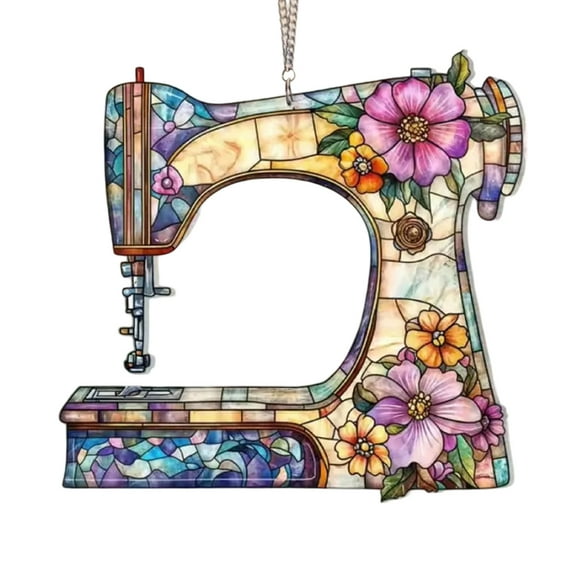 TIELUTT Sewing Machine Floral Window Hanging Well Dressed Home Christmas Decorations Seasonal Decorations for Home Christmas Hanging Beads for Doorways Garland Outdoor Summer Clear Stretch Cord .8mm