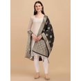 thumbnail image 2 of AlchemicLiving Women's Black Floral Woven Banarasi Silk Zari Dupatta Thread Work - Beautiful Scarf Chunni for Girls - Size: 1M x 2.5M, 2 of 2