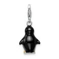 thumbnail image 3 of Sterling Silver 3-D Enameled Penguin Lobster Clasp Bracelet Charm, 3 of 3