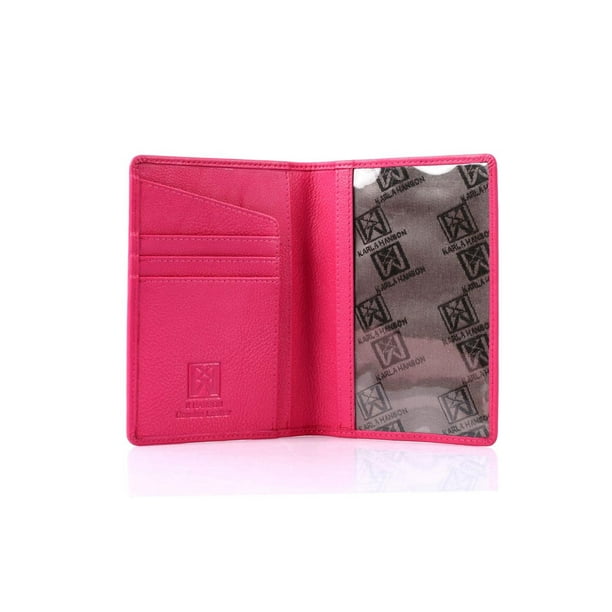 Cartera de viaje para pasaporte Karla Hanson, de piel con bloqueo RFID