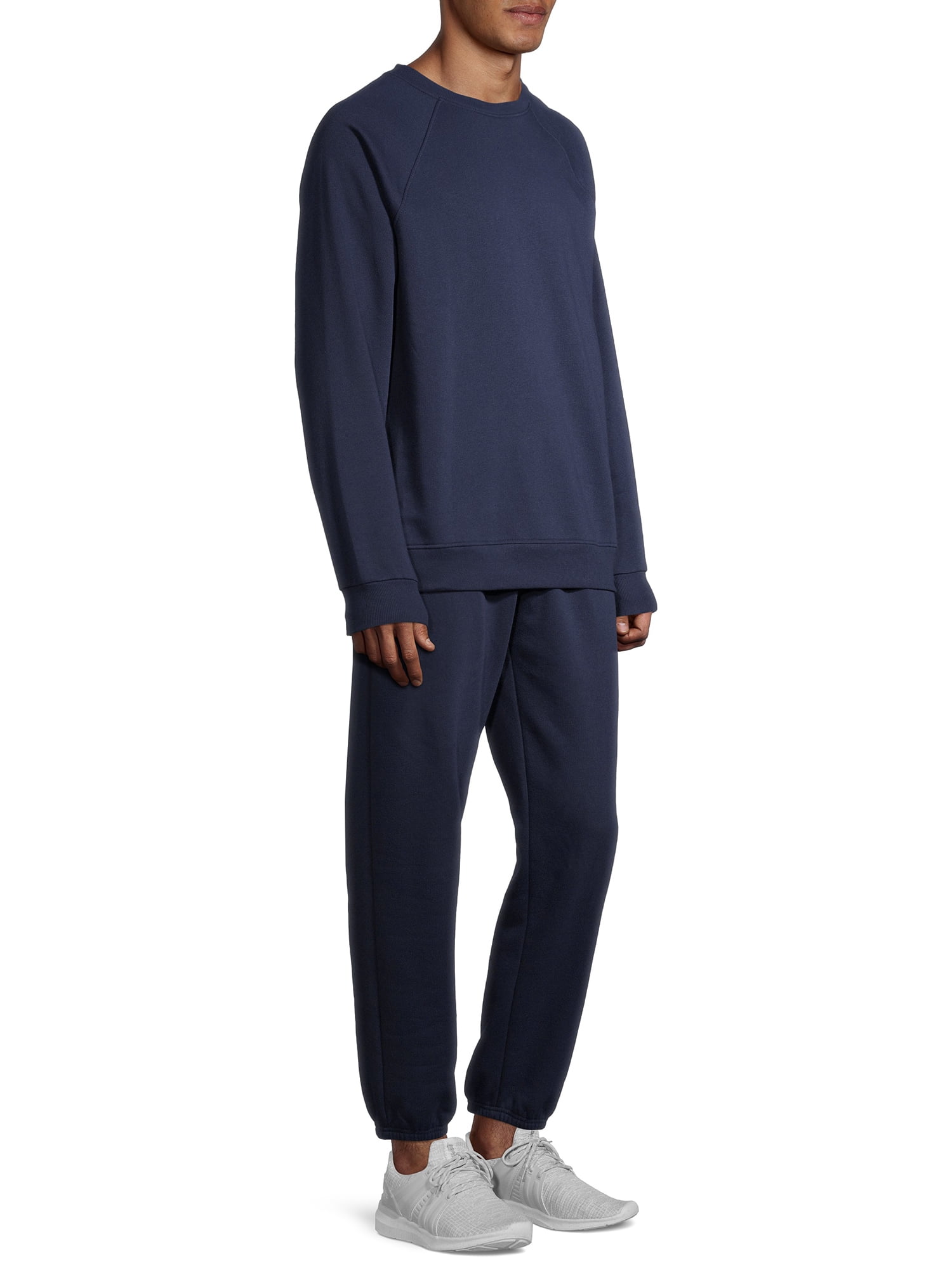 Athletic Works Men's Fleece 2-Piece Crew Sweatshirt and Cinch Pants Set, up to Size 2XL
