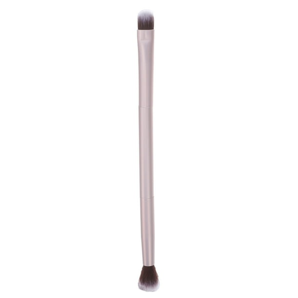 Brocha de doble punta para cejas, sombras de ojos y base de maquillaje (dorado mate suave)