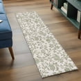 thumbnail image 4 of Farmhouse Sage Green Large Area Rugs for Bedroom Living Room, Soft Non Slip Carpet Bedside Rug, Vintage Flower Leaf Botanical Rectangular Floor Cover Kitchen Accent Rug 2'x6' for Dining Room/Office, 4 of 9
