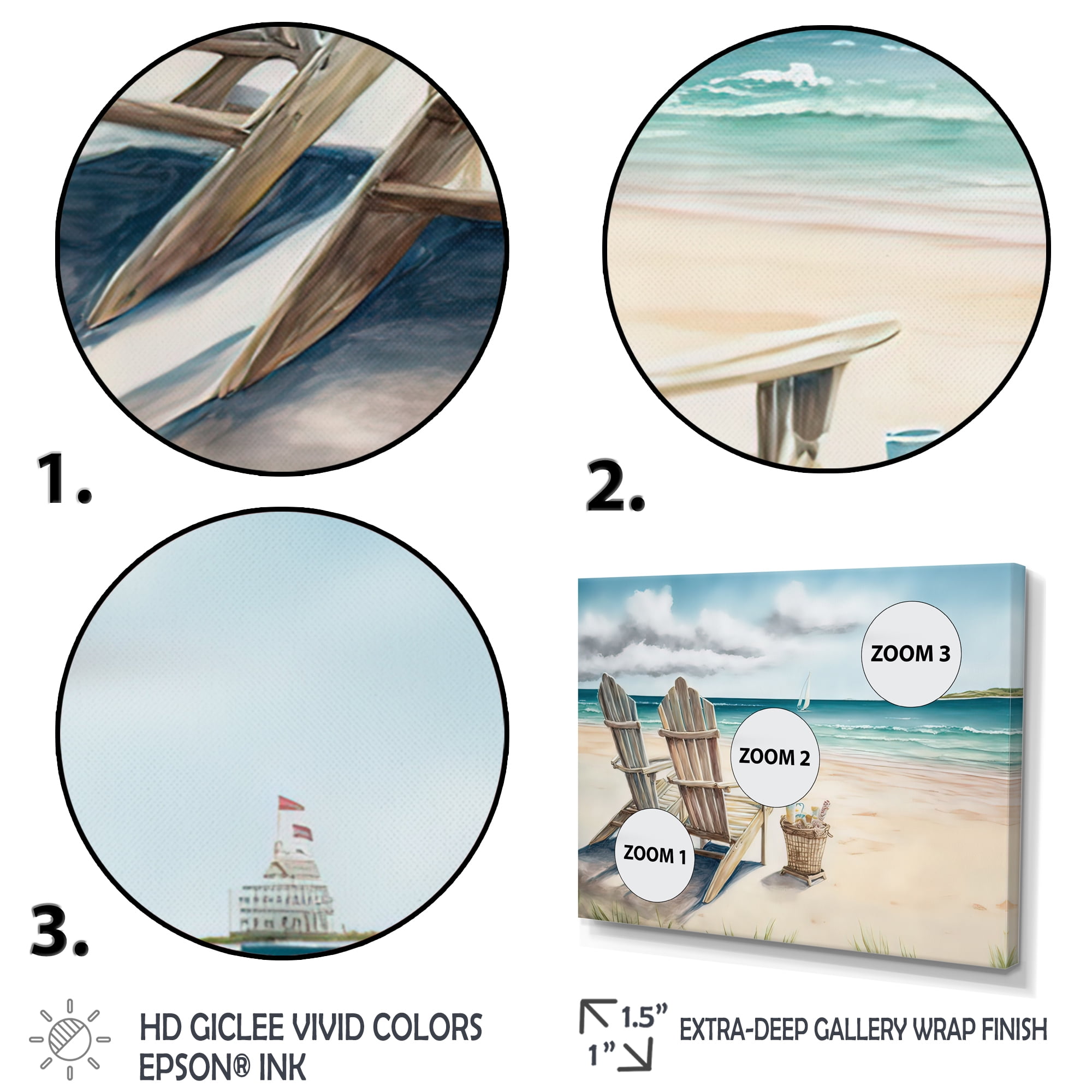 Designart Relax At The Beach IV Canvas Wall Art