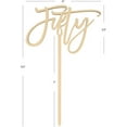 Fifty Scripted Cake Topper, Anniversary Chic Wood Cake Topper for