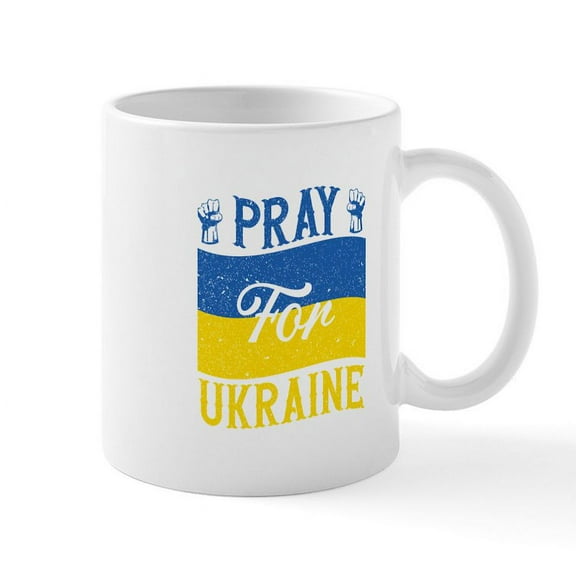 CafePress - Pray For Ukraine Mugs - 11 oz Ceramic Mug - Novelty Coffee Tea Cup