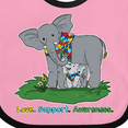 thumbnail image 4 of Inktastic Autism Love, Support, Awareness Elephants Boys or Girls Baby Bib, 4 of 4
