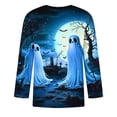 thumbnail image 4 of Camisas de Manga Larga para Hombres Imprimir Blusa de Manga Corta de Cuello Redondo, Camisas de Lino para Hombres, 4 of 4