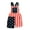 Blue, variant on Toddler Boys Girls Independence Day Striped Printed Overalls Shorts With Pocket Suspender Trousers Romper 4th Of July Jumpsuit