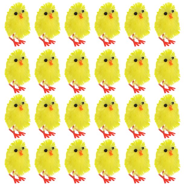 60 pollitos de peluche suaves, juguetes para fiestas infantiles, figuras de bricolaje, decoraciones de huevos de Pascua, decoraciones para fiestas, exhibiciones de escritorio