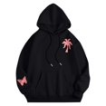 thumbnail image 4 of Pink Graphic Hoodie for Women 2024 Cute Preppy Sweatshirt Long Sleeve Drawstring Pullover Tops with Pockets, 4 of 5