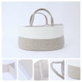 thumbnail image 3 of Unique Bargains 1 Pack Woven Storage Basket Bin with Divider and Handle White Beige L, 3 of 7