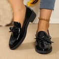 thumbnail image 2 of GERsome Womens Loafers Low Chunky Heels Round Toe Slip On Dress Shoes Comfort Business Office Work Shoes, Black Size 5.5, 2 of 7