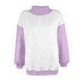 thumbnail image 5 of Womens Mock Neck Sweatshirt Oversized Pullover Sweatshirts No Hood Plain Long Sleeve Turtleneck Tops Fall Winter Clothes Light Purple XL, 5 of 8