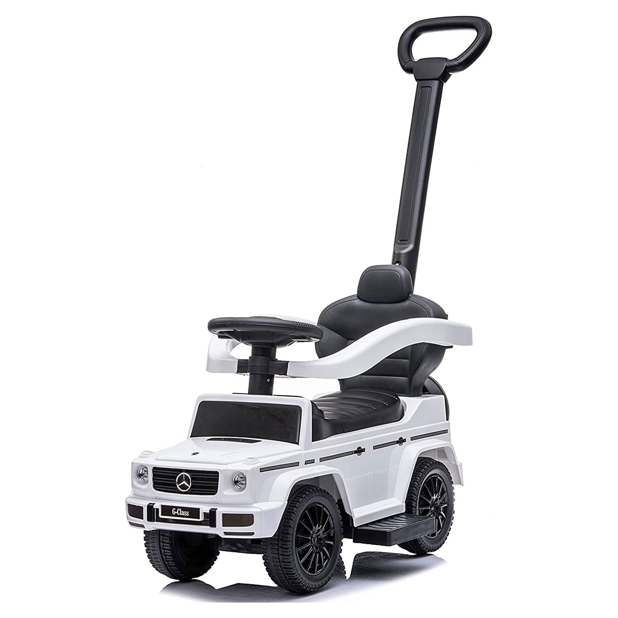 Best Ride On Cars Kids Stroller Mercedes G-Wagon 3 in 1 Push Car, White