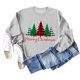 thumbnail image 2 of Camisas navideñas para mujer, cuello redondo, patrón de árbol, fibra de poliéster suave, camiseta de manga larga para mujer, para fiesta, oficina, gris L, 2 of 5
