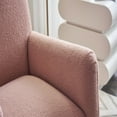 thumbnail image 6 of Rocking Chair Nursery, Nursery Rocking Chairs with Adjustable Footrest and Side Pocket, Comfy Rocking Chairs in Teddy Fabric, Reading Arm Glider Chair for Living Room, Bedroom, Offices, Pink, 6 of 9