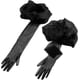 thumbnail image 1 of 1 par de guantes largos negros transparentes de 71 cm de malla de tul extragrandes, guantes transparentes de malla de tul negro para mujer, traje de ópera, boda, novia., 1 of 6