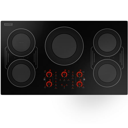 36 in. Smooth Surface 11400W Electric Stove Induction Cooktop - 5 Power Boost Burners - 2x Bridge Element in Black