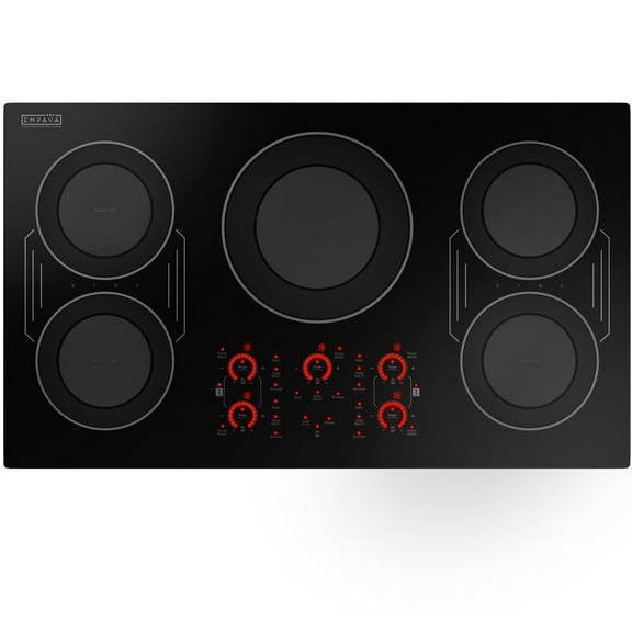 36 in. Smooth Surface 11400W Electric Stove Induction Cooktop - 5 Power Boost Burners - 2x Bridge Element in Black